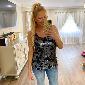 Black & Silver‎ Sequin Top 🖤